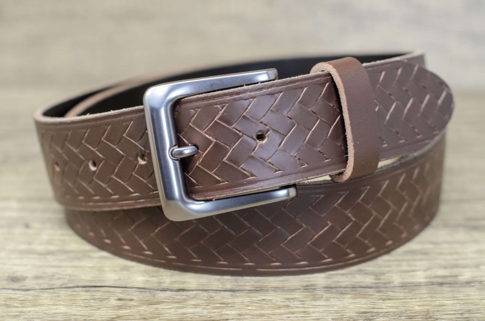 Men's Real Leather Belt – Distressed Brown & Black – Full Grain, Sizes M To XXL