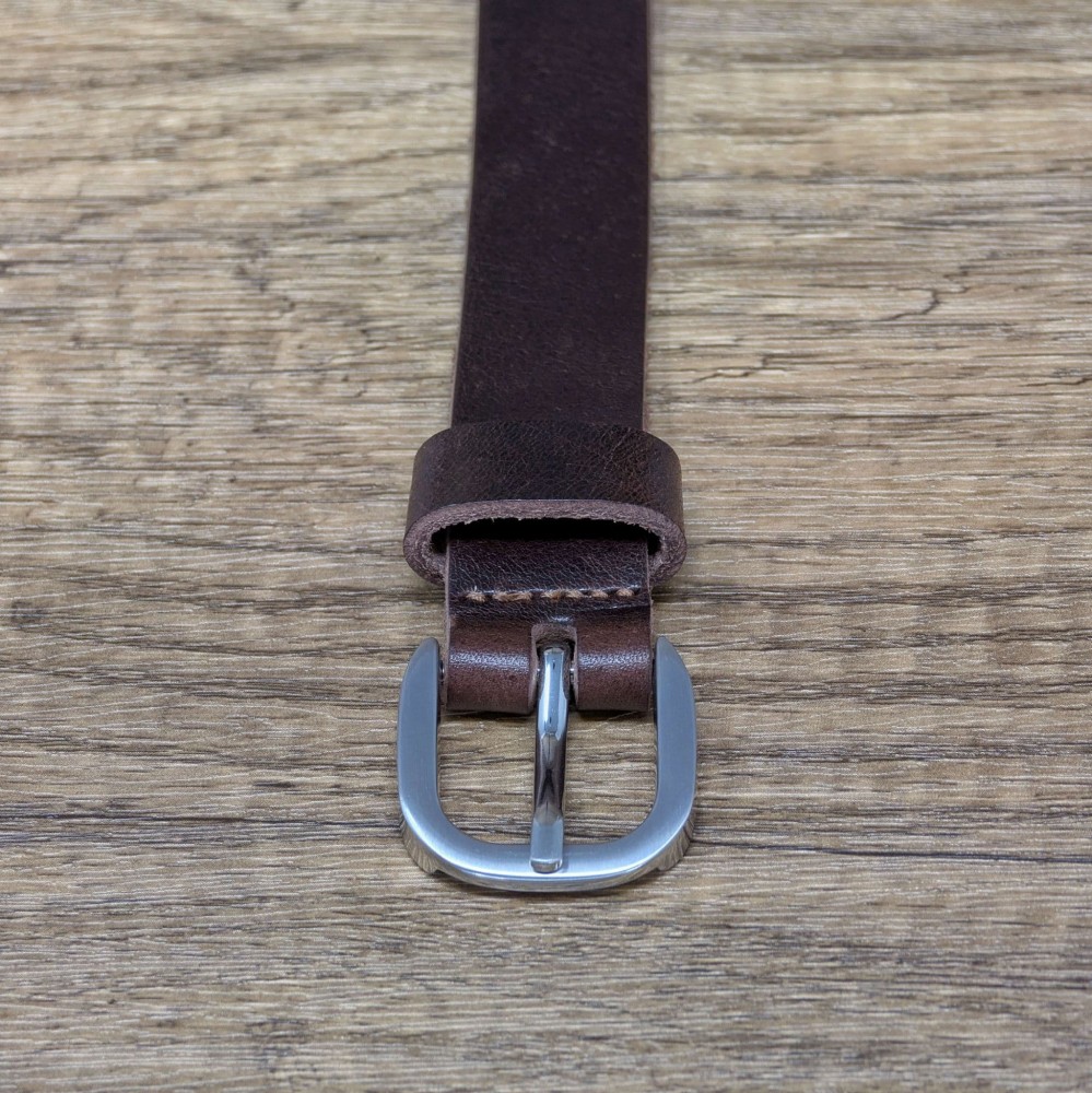 Ceinture En Cuir Véritable Barrett Fabriquée En Italie - Taille 44/42, Boucle Argentée, Couleur Tan Naturel