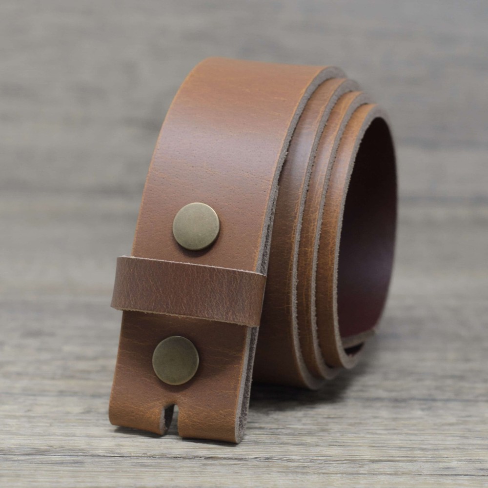 Hawkdale Men's Full Grain Leather Belt - 1 Inch (25mm) Width, Multiple Sizes, Classic Brown With Brass Buckle - View #9